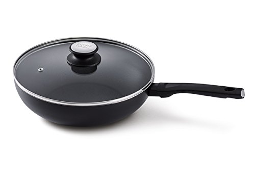 Preisvergleich Produktbild Kitchen Fun Salsa Aluminium Wokpfanne mit Glasdeckel 28cm