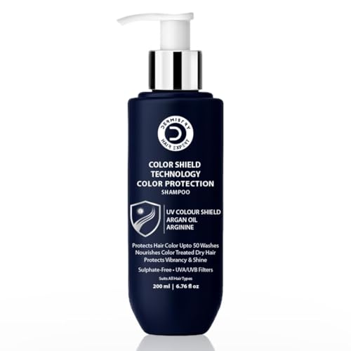 Image of Dermistry Colour Protection Sulphate-Free Shampoo with Color Protect Shield Technology Argan Oil & Arginine for Coloured & Chemically Treated Hair Suits Curly Dry Frizzy All Hair Types Men Women 200ml
