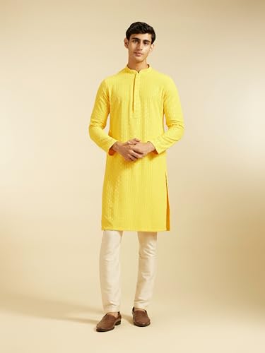 Image of DIWAS BY MANYAVAR Men's Viscose Embroidered|Sequined Kurta (1pc)