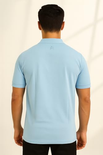 Image of Force NXT Men's Premium Microfiber Fabric Solid T-Shirt | Polo Neck Half-Sleeves T-Shirt for Men | Label Free with Anti-Static for Daily Uses