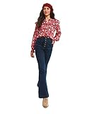 Herausragender Allover-Druck Joe Browns Damen Bluse mit Langen Ärmeln, großem Kragen, Blumenmuster Hemd, Beere, 36