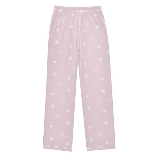 Pattern Dot Pink Boys Pants for Kids Jogger Pants with Pockets S-XL