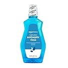 Amazon Basics Multi Action Antiseptic Oral Rinse, Alcohol-Free, Antiplaque, Antigingivitis, Fresh Mint Flavor, 1 Liter (33.8 Fluid Ounces), 1-Pack (Previously Solimo)