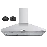 36" Range Hood, GASLAND Chef PR36SP Wall Mount Range Hood with Charcoal Filter,350 CFM Ducted/Ductle