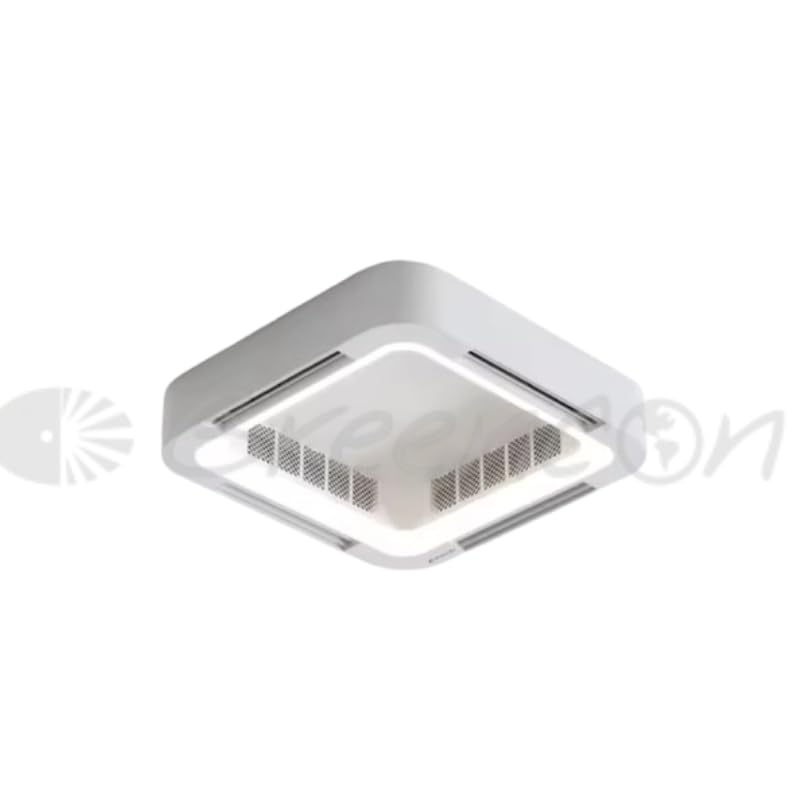 GREENCON Cassette Bladeless Ceiling Fan with Lights, 3 LED Lighting Modes, 6 Speeds, Ceiling Mount, Silent Operation, White