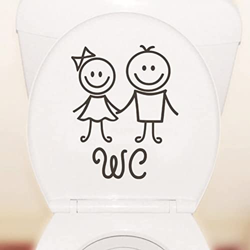 Peakpet Türaufkleber WC Aufkleber selbstklebend Klo Wandaufkleber Toiletten Badezimmer Wandtattoo abnehmbar Wandsticker Wandbilder 17x13cm