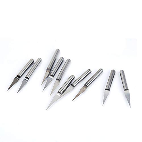 BONYTOOL 10 pièces Micro Bits de broyeur fraises de gravure de routeur CNC de circuits imprimés (3.175 * 10°*0.2 mm) Cover