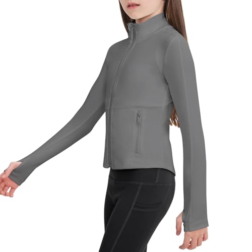 B&GCozy Jaqueta leve atlética feminina com zíper completo para pista de corrida de ioga com bolso de