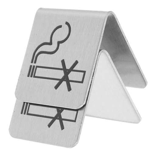 MAGICLULU Panneaux Interdiction de Fumer Lot de 2 en Acier Inoxydable Indicateur Non Fumeur Élégant pour Table en Milieu Professionnel et Salle