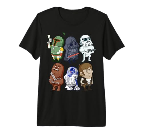 T-shirt Star Wars Character Doodles haut de gamme avec coton premium durable