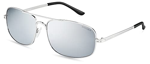 Image of Polarized Brow Bar Aviator Sunglasses for Men Pilot Military Style Metal Frame Driving Shades UV400