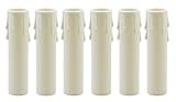 Creative Hobbies 4 Inch Tall Ivory Plastic Drip Look Candle Socket Covers for Chandeliers - Candelabra Base | 6 Pack
