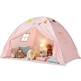 Bettzelt Zelt Kinderzimmer Kinderzelt : Boden Bett Kinder Höhle Zelt Indoor Playhouse-Portable & Foldable Doppelbett Etagenbett Vorhänge-Große Größe Mädchen & Jungen Haus Schlafzimmer Schlafen Zelte