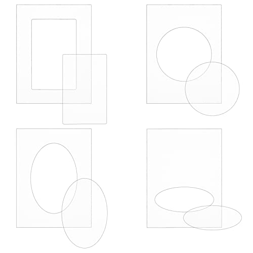 BENECREAT 4 carpetas de plástico con marco rectangular de 15,2 x 11,4 cm, juego de difusores de relieve de acrílico transparente para hacer tarjetas, álbumes de recortes y otras manualidades de papel