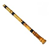 Japanese Shakuhachi Bamboo Flute – End-Blown Vertical 5-Hole Root-End Bamboo Flute for Beginners, Traditional Japanese Bamboo Wind Instrument (5-hole C)