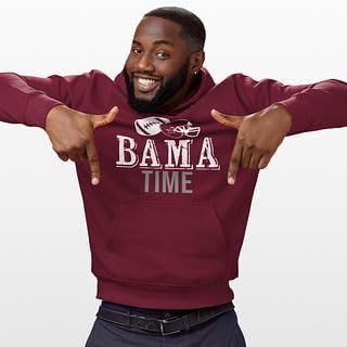 Printbox Originals Bama Time Hoodie, Alabama Hoodie for Men Women, AL Football Gameday