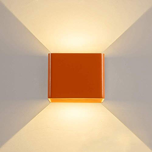 SLRMKK Applique Murale à LED Cube Haut et Bas de Style Simple Moderne, Applique Murale intérieure pour Chambre à Coucher, Salon, Couloir, 5 W (Orange,...