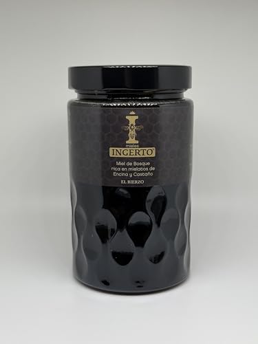 Q-Honey 100% Pura de Abeja- Miel Bosque- Cruda- Miel Encina y Castaño- Sin procesar y sin Pasteurizar- Sin Filtrar- Antioxidante y Antibacteriana- Alta Concentración de Minerales 1kg Tarro de cristal