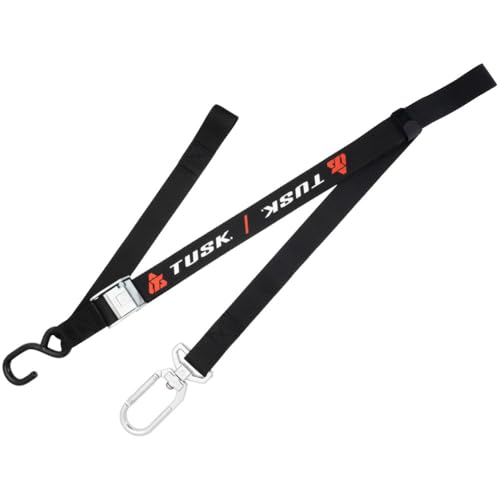 Tusk Motorcycle Swivel-Hook Carabiner Soft-Loop Tie Downs for Motocross Dirt Bikes Mountain Bikes ATV - Durable 1.5 Inch Nylon Premium Buckles Non Slip 1200lbs Max Load (2 Tie Downs)