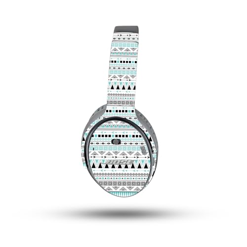 Image of MightySkins Skin Compatible with Bose QuietComfort 35 II Headphones - Turquoise Tribal | Protective, Durable, and Unique Vinyl Decal wrap Cover | Easy to Apply, Remove, and Change Style