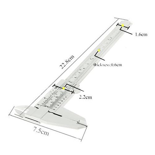Calibrador Vernier Manual 150mm de Plástico miniatura 2