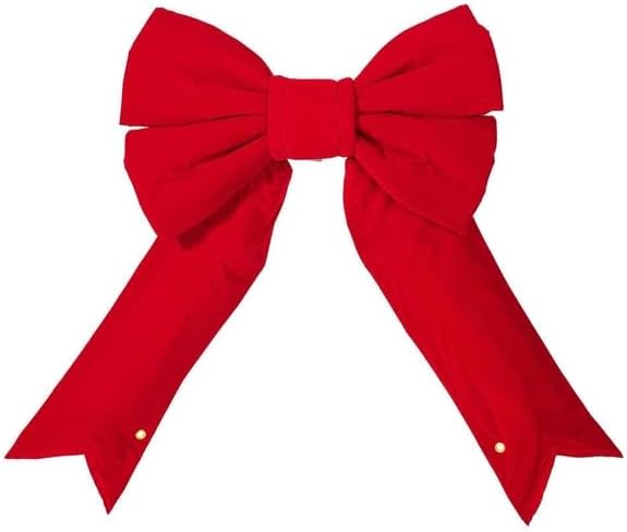 Vickerman 778760-15" x 18.5" Red Velvet Outdoor Bow 4.75" (L131315) Outdoor Christmas Bows