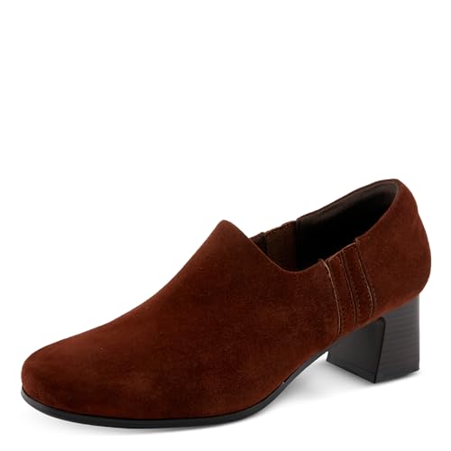 Spring Step Women's Bakersfield Dress Shoes with Luxurious Suede, Flexible Sole, and Padded Back Collar