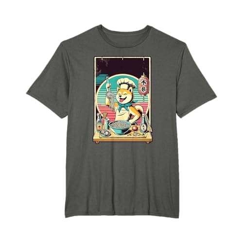 Shiba Hund Lustige Hunde Ramen Chefkoch Japan Kanji Schrift T-Shirt