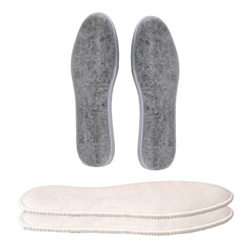 BZKSER 2 Pares Plantillas termicas - Plantillas de Invierno,Forros Gruesos de Aislamiento Térmico,Plantillas térmicas para Zapatos de Invierno,Suaves y Cálidas Plantillas de Lana de Oveja