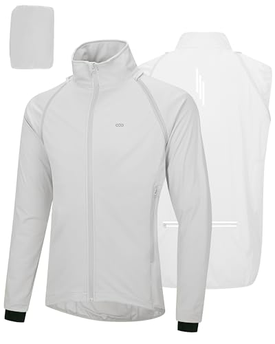 Image of 33,000ft Men's Cycling Jacket Long Sleeve, Waterproof Running Bike Vest Outerwear Reflective Windproof Sleeveless Jacket