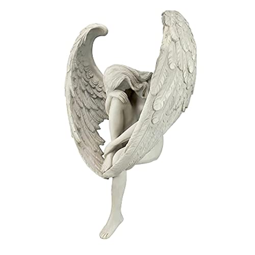 AIU Gartendeko Skulpturen Statuen Engel mit Flügeln sitzende Statue Figur...