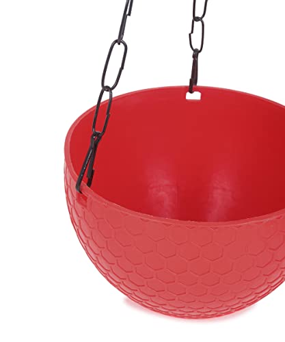 JOREN Hanging Flowers Pots with Metal Hanging Chain Hanging Planers for Balcony, Home, Garden Decor Indoor and Outdoor Planting Pots for Plants Multicolour Pack - 6,