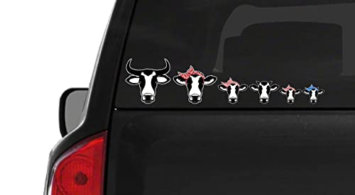 Cattle Family Decal (F211) Bull Cow Heifer Calf Vinyl Sticker - Waterproof And Easy To Apply On Car, Boat, Window, Windshield, Door Or Bumper #TOP1