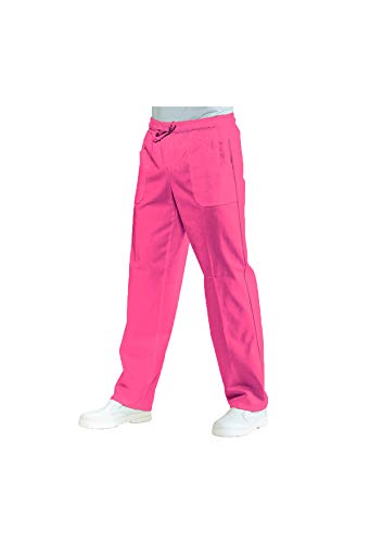 Pantaloni Cuoco con Elastico - Uomo, Donna - Pantalone Chef Fuxia - Divisa per Cucina e Ristorante - Made in Italy Tessile Astorino (L)