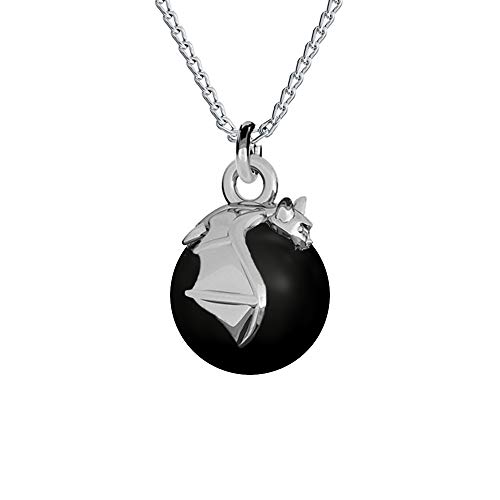 Kette Damen mit Anhänger - Halskette Damen Silber 925 - elegante und moderne Schmuck für Sie - Silber Kette mit Perlen und Fledermaus - Wetten Sie Auf Ketten Anhänger Cover