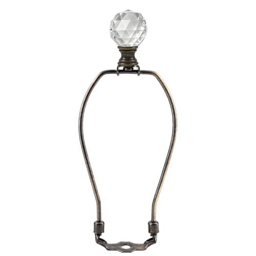 5 Inch Bronze Lamp Shade Harp Holder with Diamond Crystal Lamps Finials
