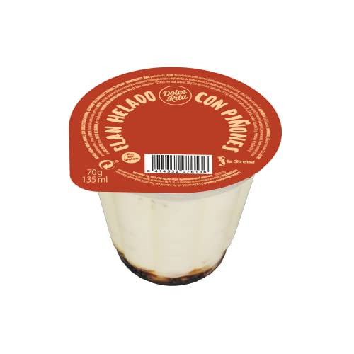 La Sirena Dolce Rita Flan Con Piñones, 135ml (Congelado). Sin Gluten