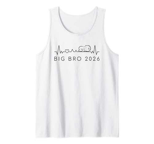 Uomo Big Bro 2026 Baby Heartbeat Annuncio di gravidanza per ragazzi Canotta