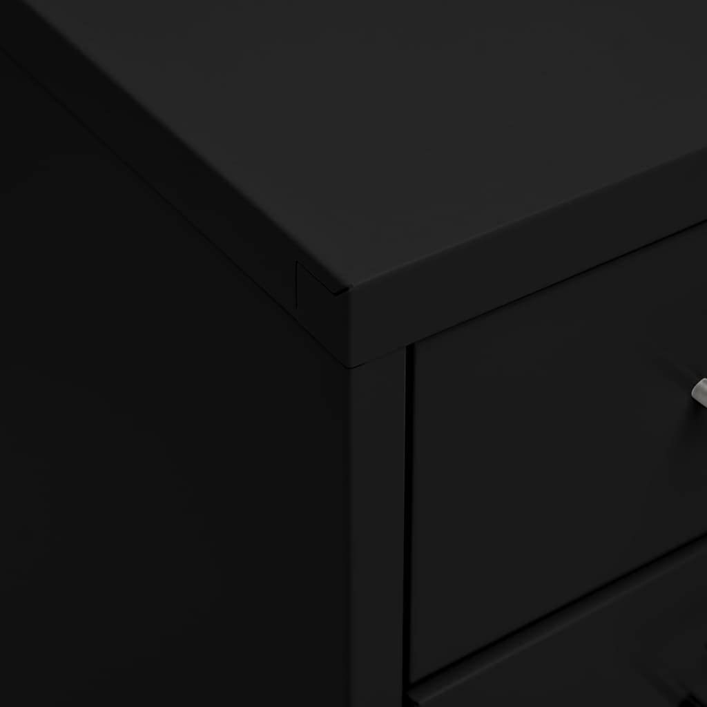 Armoire de classement mobile, armoire de bureau, armoire de bureau, commode de bureau, commode, armoire de bureau, armoire de bureau, métal noir, 28 x 41 x 109 cm