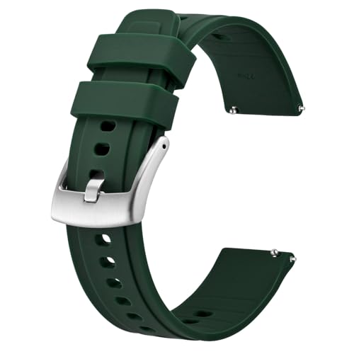 BISONSTRAP Flexibles Uhrenarmband 18mm 20mm 22mm 24mm Silikon, Uhrenarmbänder für Herren und Damen, Schnellverschluss Ersatzbänder Armband
