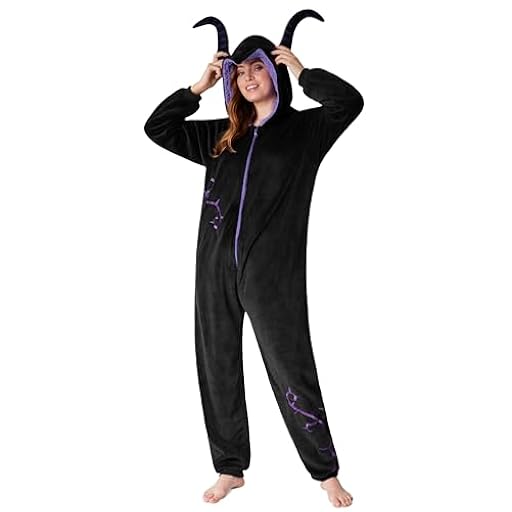 Disney Pijama Entero Mujer - Pijama de Una Pieza de Stitch, Minnie, Malefica y Igor - Stitch Regalos - Tallas S a la XXL (Negro Maleficent,L) | Ya disponible en tu tienda friki favorita! En mundofriki.es!