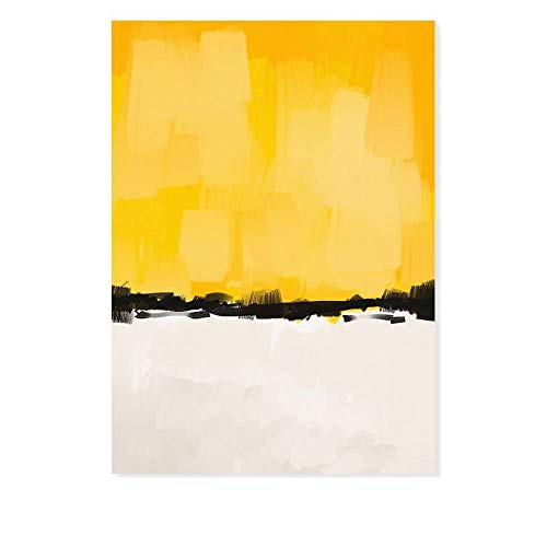 Toile abstraite bleu jaune 13x18 cm LIJUCAI pour décoration salon