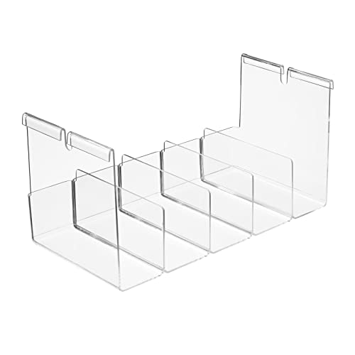 Mdesign Plastic 5 Compartment Hanging Closet Storage Organizer Tray, Divided Sections For Holding Sunglasses, Wallets, Clutch Purses, Accessories, Hangs Below Shelving, Grypp Collection - Clear #TOP5