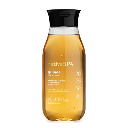 O Boticário Nativa SPA Quinoa 250ml | Gel de Ducha Hidratante y Jabón Líquido de Baño | Gotas de Quinoa para Más Hidratación | Piel Suave, Limpia y Perfumada | Vegano