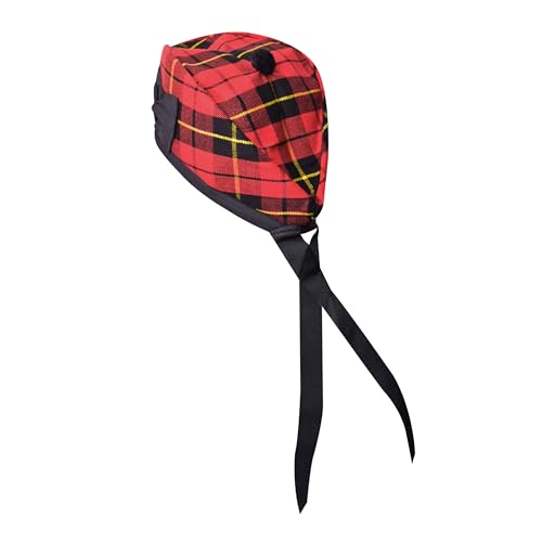 Image of Glengarry Cap-Traditional Scottish Hat, Acrylic Wool Tartan Glengarry hat, Kilts /Bagpipes Accessories