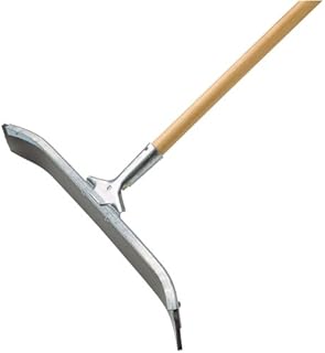 Ettore Curved Industrial Duty Steel Floor Squeegee with Handle, 24-Inch