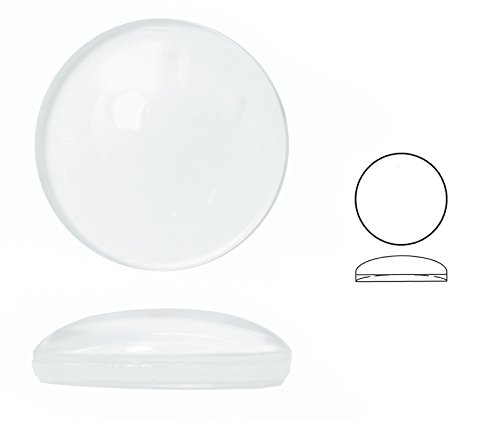 Ullmannglass - Piedra de vidrio para suelo hueco, 1 unidad, redonda, bordes con dobladillo, diámetro aprox. 25 mm, altura aprox. 7 mm., Color blanco opalino Cover