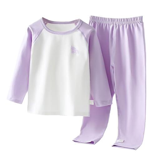 Kids Boys Girls 2PCS Cotton 𝗟oungewear Unisex Toddler Long Sleeve Base Tops+Pants Thermal Underwear 𝐏ajamas Outfits