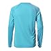 LEAO Boys UPF 50+ Long Sleeve Sport Rash Guard Swim Shirt Quick Dry Swimsuit Youth SPF Outdoor Fishing Hiking Sun Shirts Blue XL