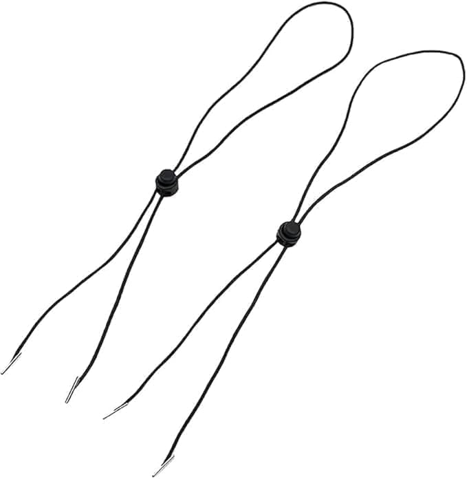 2-Pack Windproof Hat Clips - Adjustable Durable Nylon Hat Strap with Secure Clips for Fishing, Boating and Outdoor Activities, Black Non-Slip Cord Fastener for Hats in High Winds